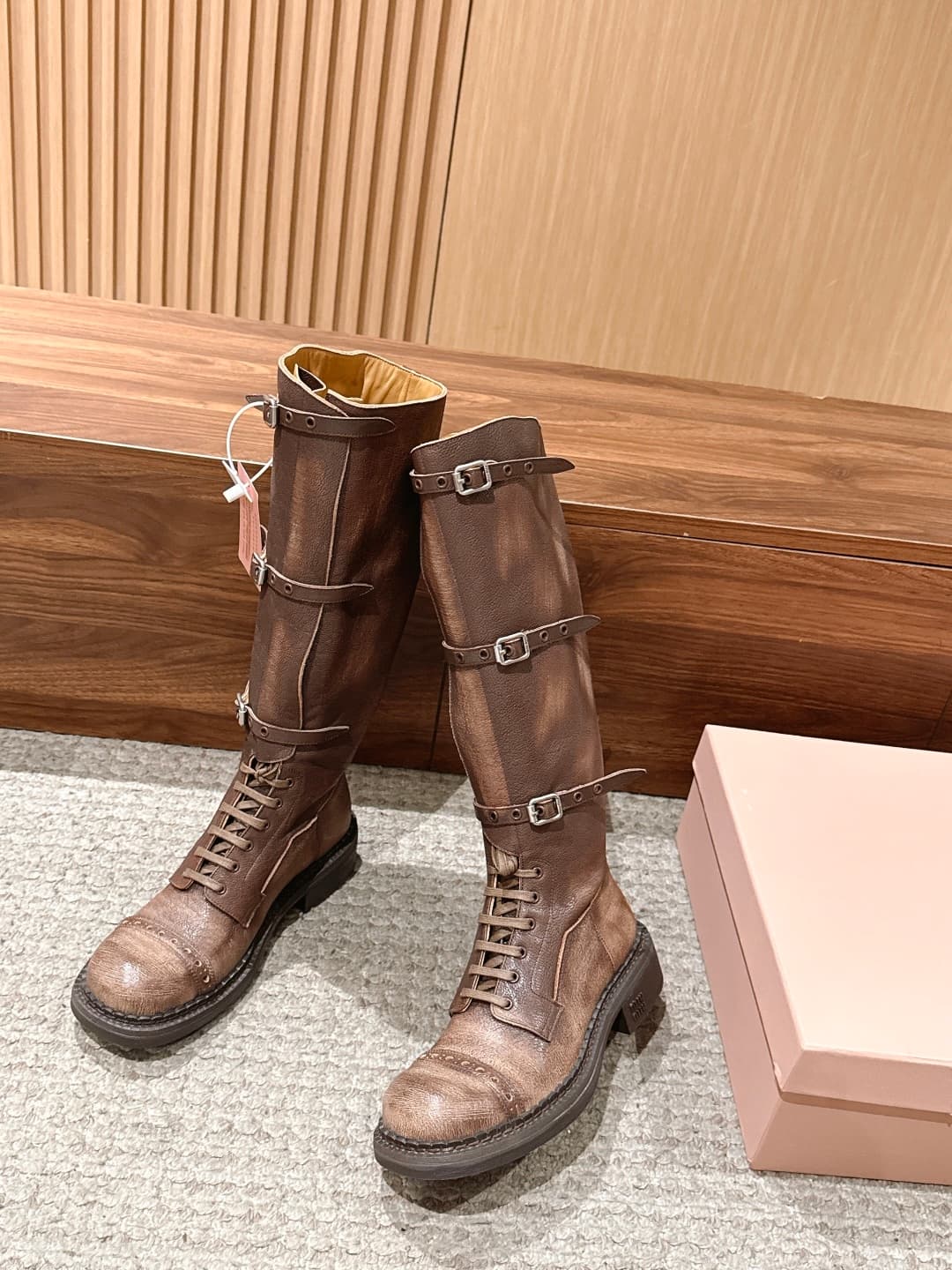 D10576 MiuMiu New model riding boots, stylish long boots with a classic motorcycle-style design. — image 2