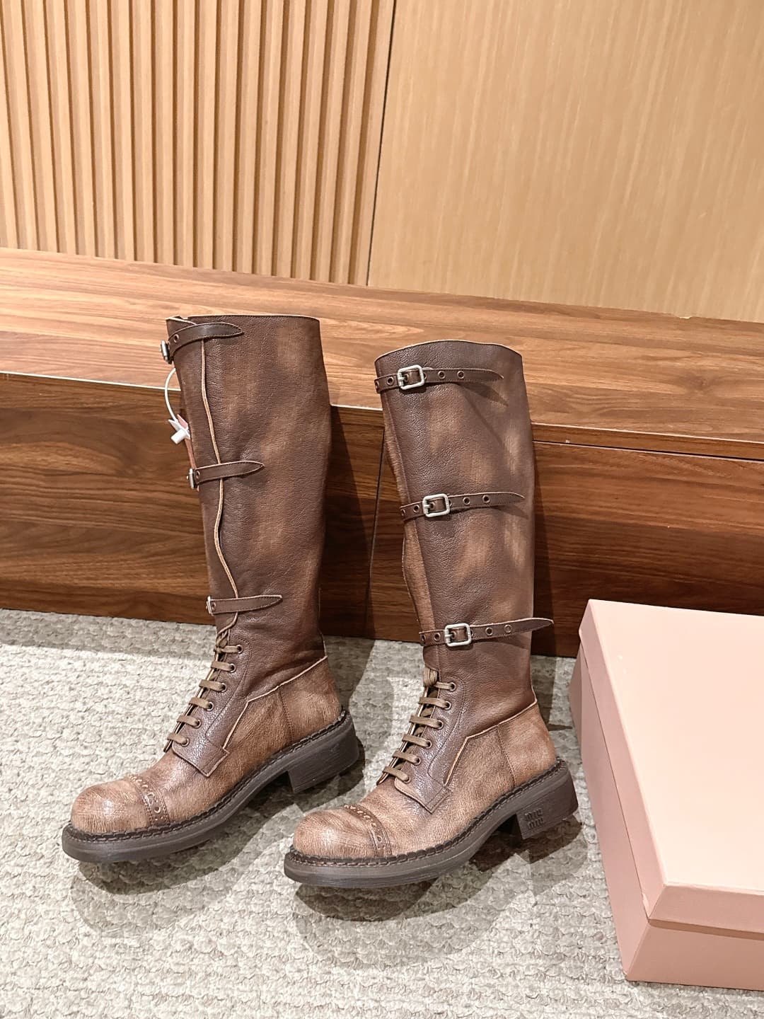D10576 MiuMiu New model riding boots, stylish long boots with a classic motorcycle-style design. — image 4