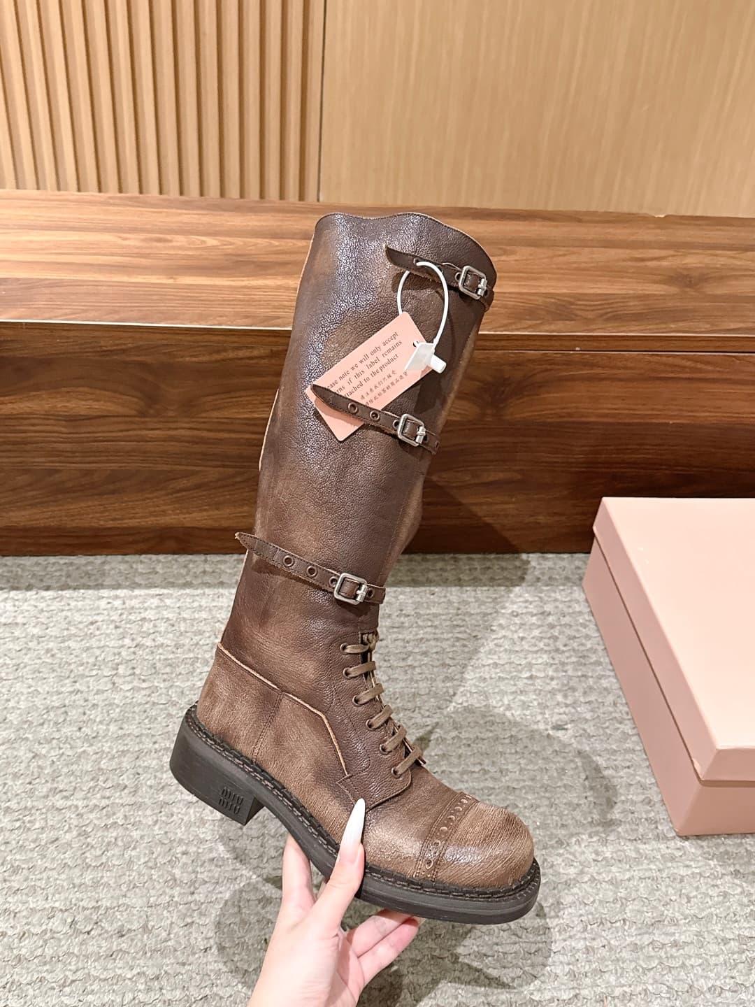 D10576 MiuMiu New model riding boots, stylish long boots with a classic motorcycle-style design. — image 5