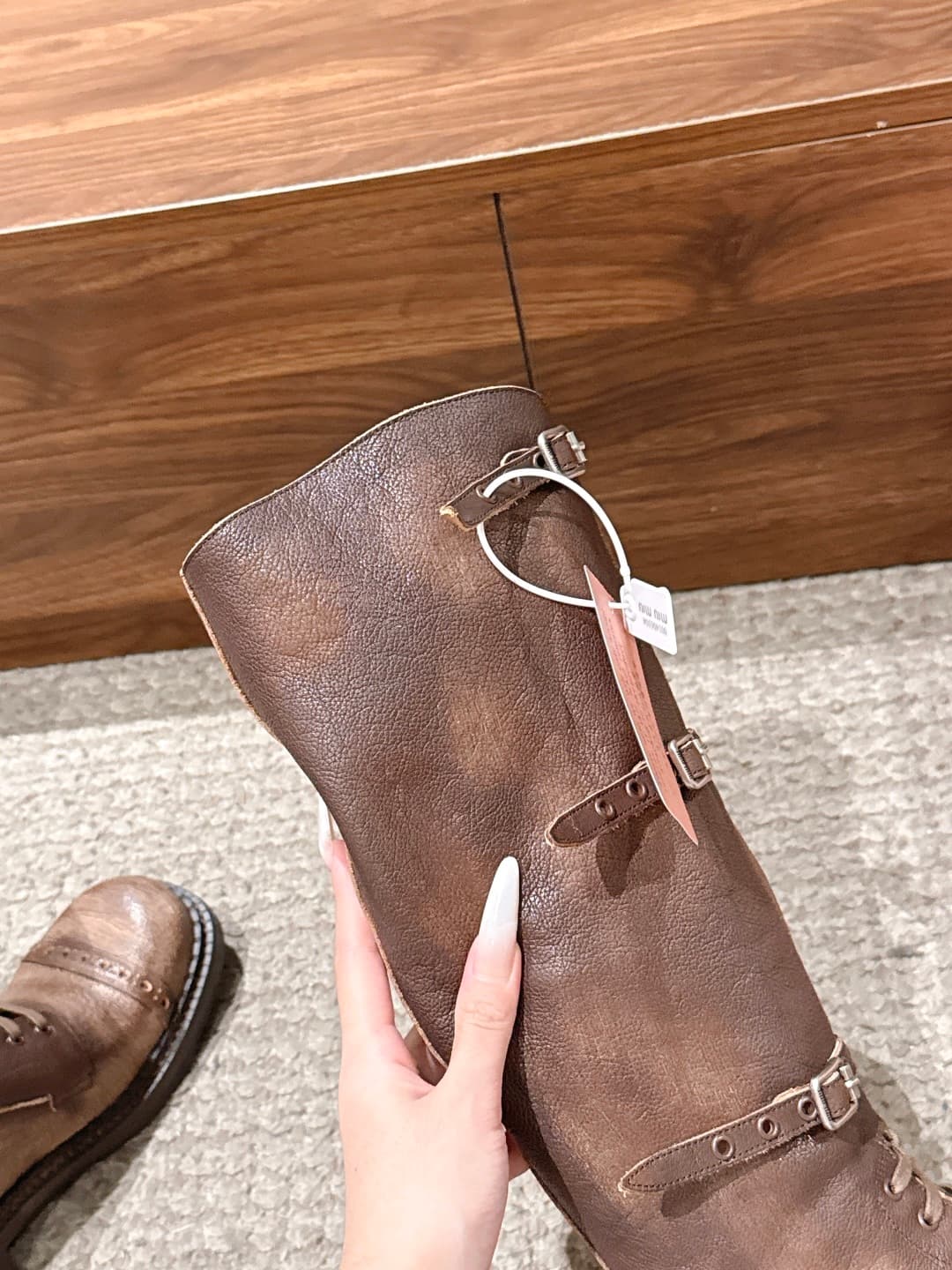 D10576 MiuMiu New model riding boots, stylish long boots with a classic motorcycle-style design. — image 7