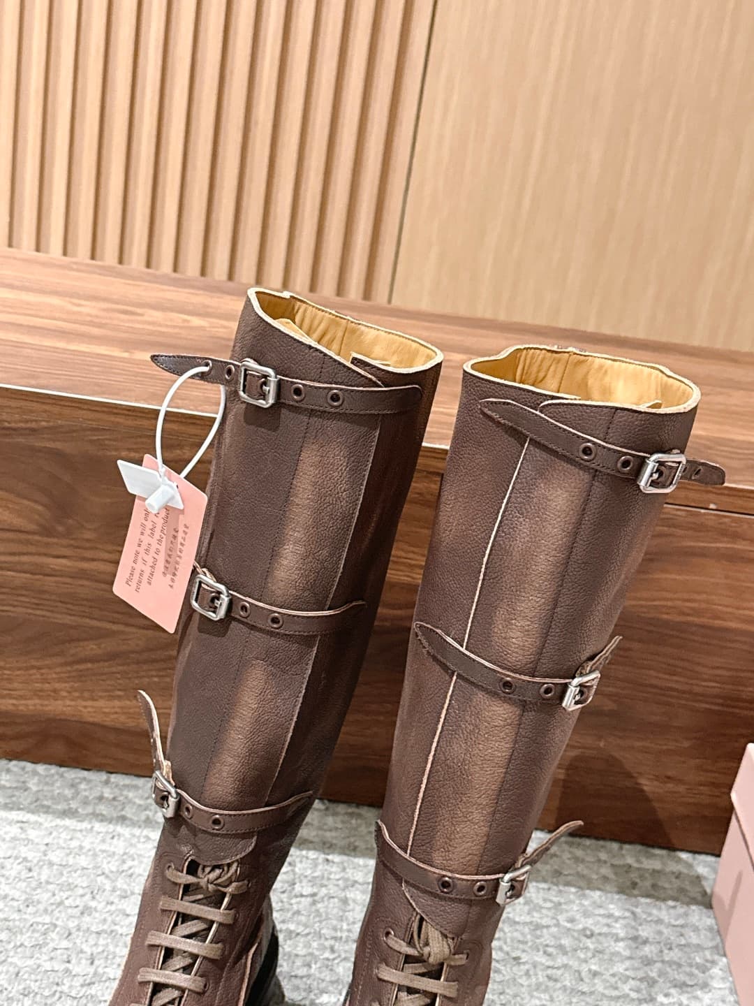 D10576 MiuMiu New model riding boots, stylish long boots with a classic motorcycle-style design. — image 8