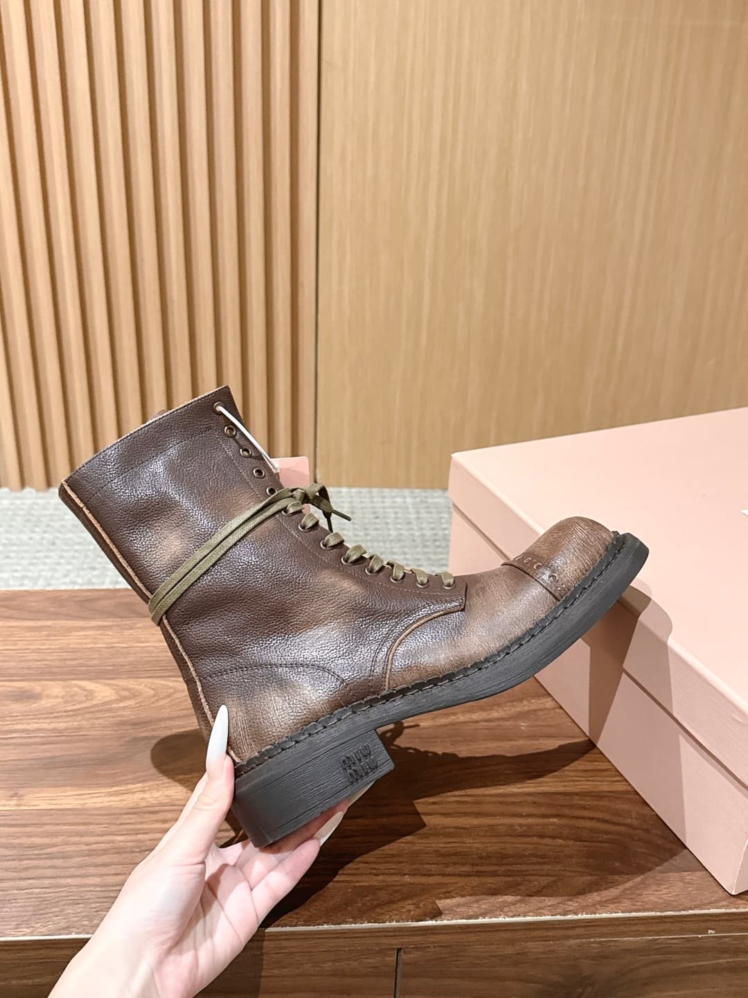 D10575 Miu Miu new model motorcycle boots, stylish long boots with a classic motorcycle boot style. — image 5