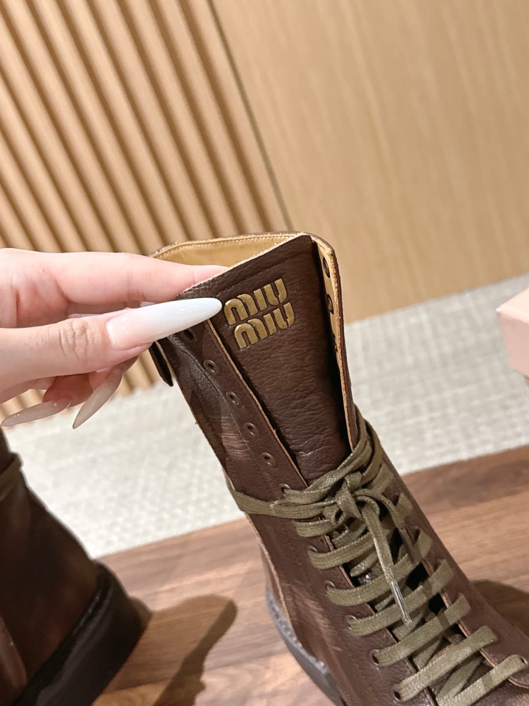D10575 Miu Miu new model motorcycle boots, stylish long boots with a classic motorcycle boot style. — image 7