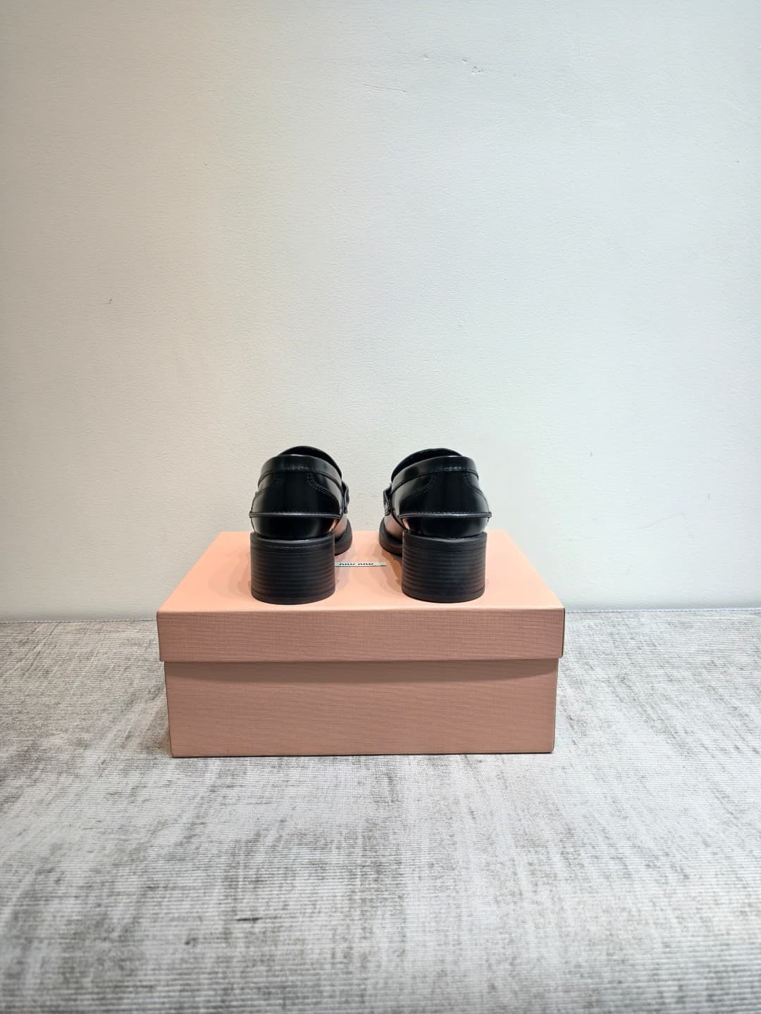 D10645 MIUMIU 2026 New Vintage/Retro Loafers – Upper: The main part is high-quality calfskin/leather; some models feature aged waxed leather, giving a vintage look. There are also different versions such as glossy polished leather, wine-red dyed leather,  — image 4