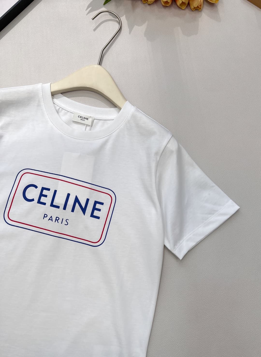 C18439 🆕 Celine spring collection: new dual-color square letter print, loose casual fit, short-sleeved T-shirt — image 5