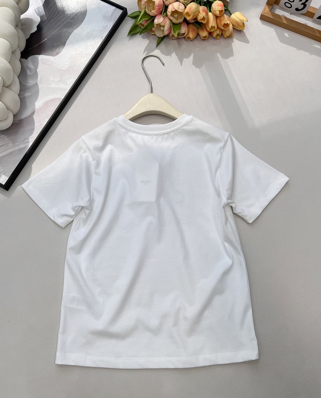 C18439 🆕 Celine spring collection: new dual-color square letter print, loose casual fit, short-sleeved T-shirt — image 2