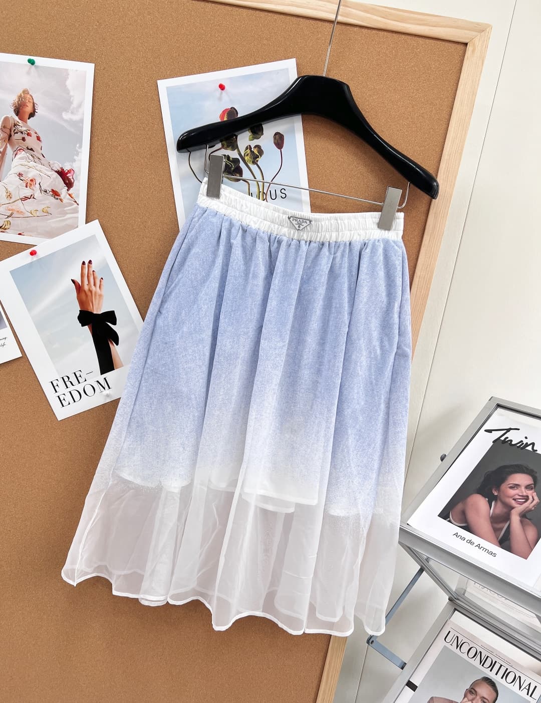 C18435 🆕PRADA26 New gradient acetate chiffon mid-dress – the most ethereal mid-dress of this year 🧚‍♀️. A must-have item for a fresh summer outfit! — image 7