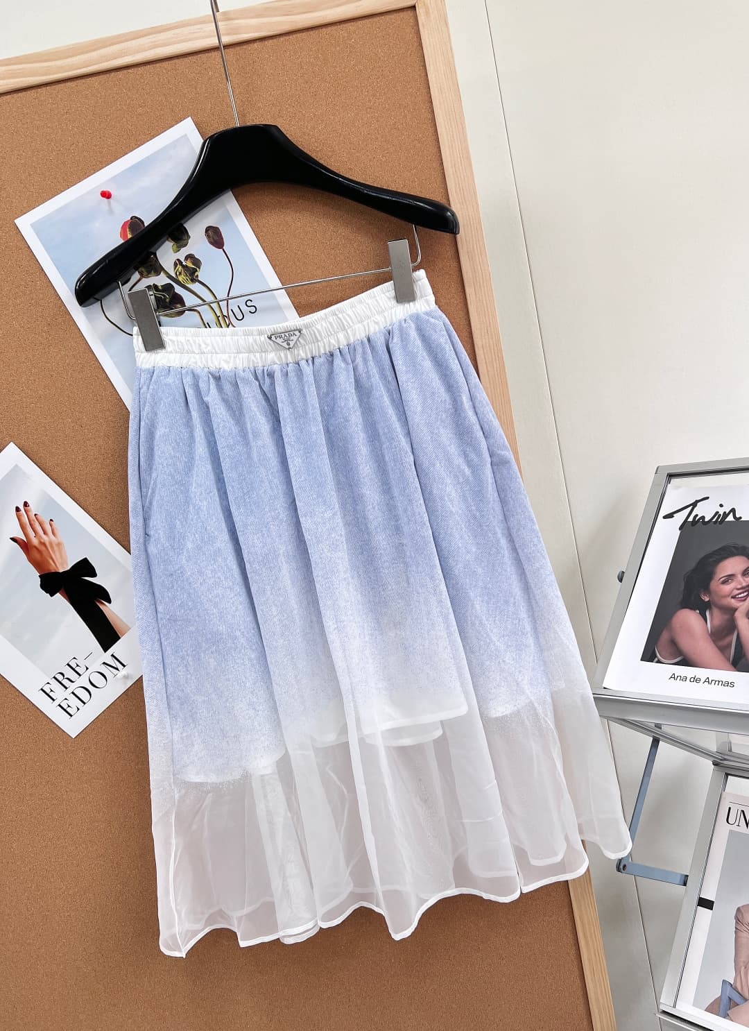 C18435 🆕PRADA26 New gradient acetate chiffon mid-dress – the most ethereal mid-dress of this year 🧚‍♀️. A must-have item for a fresh summer outfit! — image 6