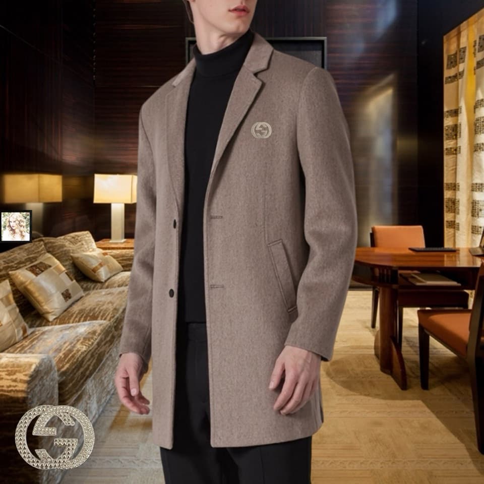 C18013 Highly recommended by the store! The best-selling item! 🔥 [GUCCI] Real wool coat ⚡️ A high-end wool coat for men from a prestigious brand ⚡️ Using top-quality European craftsmanship, original products 🐂 Have arrived at the warehouse 🍀 Top-quality m — image 1