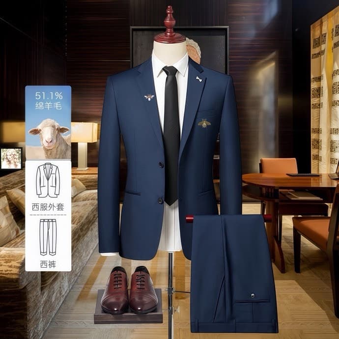 C17943 Wool fabric 210 – suitable for wearing. Highly recommended by the store’s sales staff! A must-have item! 🔥 [GUCCI] Original high-end suit set from the official website. A new model for fashion shows and events. The highest quality version available — image 1