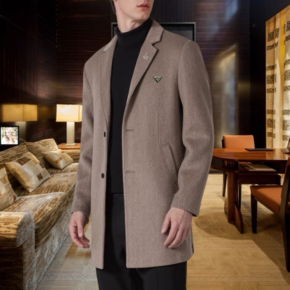 C17931 Promoted by the store! Highly recommended bestsellers! 🔥 [PRADA] – Powerful design, top brand, runway-style items, limited editions. Don’t miss out! Men’s wool coat. High-end ready-to-wear handcrafted series, 14800+ limited edition. Made from the h — image 1
