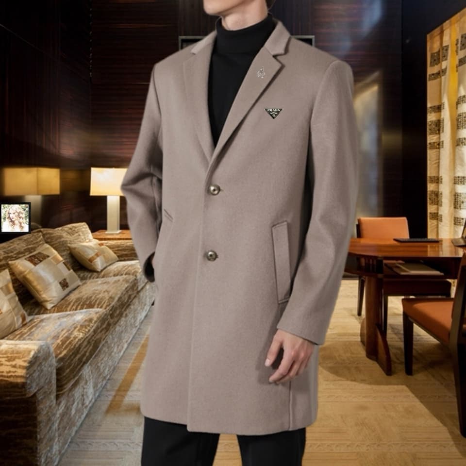 C17931 Promoted by the store! Highly recommended bestsellers! 🔥 [PRADA] – Powerful design, top brand, runway-style items, limited editions. Don’t miss out! Men’s wool coat. High-end ready-to-wear handcrafted series, 14800+ limited edition. Made from the h — image 5