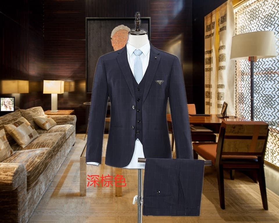 C17908 The preferred choice for business occasions! Essential formal attire for business negotiations and interviews! Wedding dresses! Highly recommended by stores! Top-selling products! [PRADA] High-end three-piece suits – identical to those on the offic — image 1
