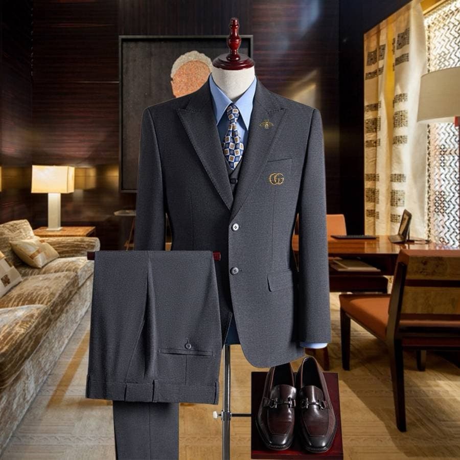 C17897 The preferred choice for business occasions! Essential formal attire for business negotiations and interviews! Wedding dresses! Highly recommended by stores! Best-selling items! 🔥 GUCCI】 Original high-end suit sets, identical to those on the offici — image 3
