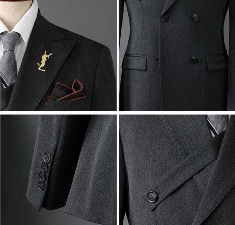 C17840 Ideal for business occasions! Essential formal attire for business meetings and interviews! Wedding dresses! Recommended by stores! Top-selling products! 🔥 [YSL] High-end suit sets, identical to those on the official website. Three-piece suits, new — image 8