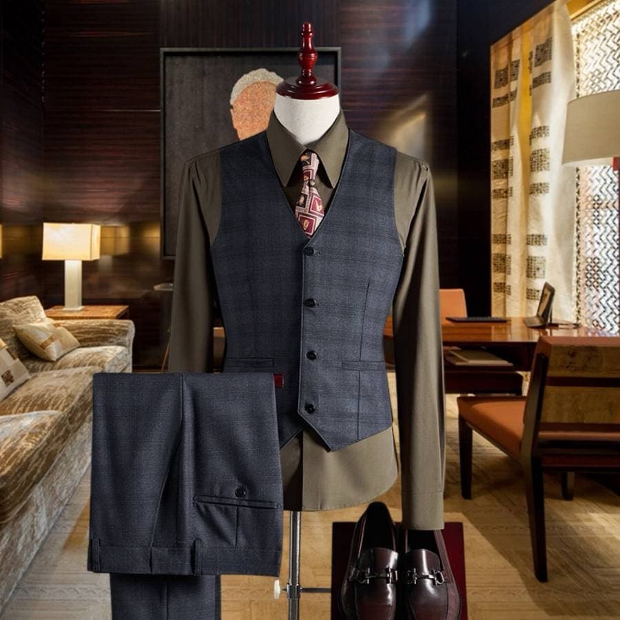 C17839 Ideal for business use! Essential formal attire for business meetings and interviews! Wedding dresses! Highly recommended by stores! Top-selling products! 🔥 [YSL] High-end suit sets, identical to those on the official website. Three-piece suits, ne — image 3
