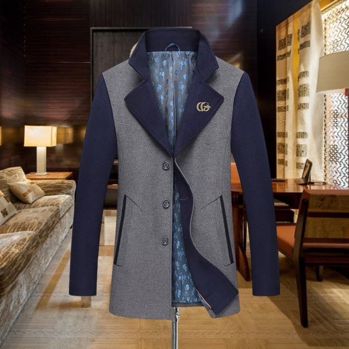 C17829 Highly recommended by the store! The best-selling item! 🔥 [GUCCI] Real cashmere coat ⚡️ A high-end wool coat for men from a renowned brand ⚡️ Top-quality European craftsmanship – original products 🐂 Delivered to the warehouse 🍀 Premium men’s clothi — image 1