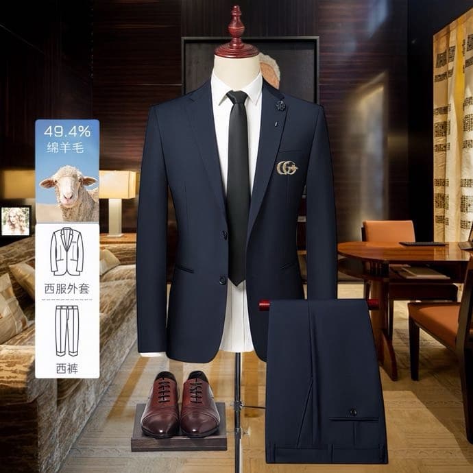 C17824 Thin-fit for spring/summer; top-quality wool fabric – highly recommended by the store! Best-selling item! 🔥 [Gucci] Original high-end suit set from the official website; a complete suit set, latest style for fashion shows. The highest quality versi — image 1