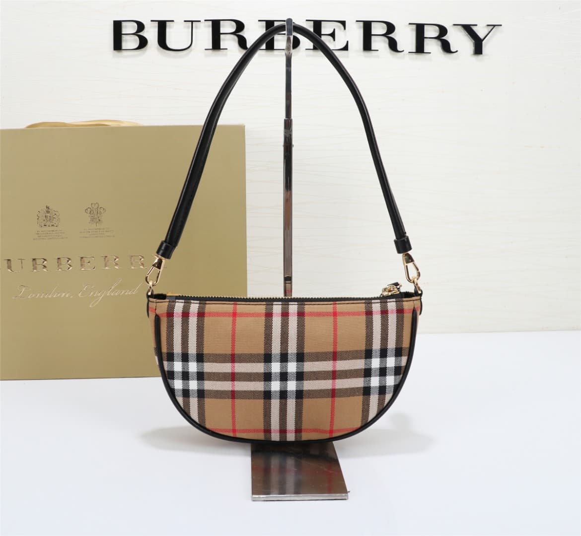 C22 🔥🔥B brand's latest storage bag, 🥰 selected vintage retro check cotton leather material, can be worn on the shoulder or removed from the strap to create a handbag style. 21 x 4 x 12.2 cm, 6801 — image 3