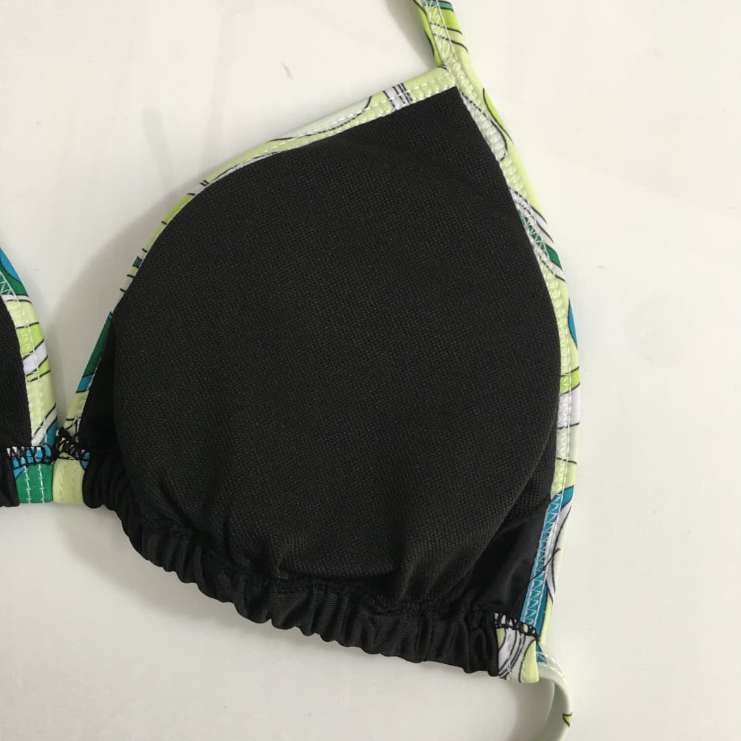 C24951 Item number: 20244674 Gucc*. New set of split bikini swimwear with printed edges and straps (with breast pad) + PUCCI-print triangle underwear. Black color, sizes S-XL. — image 4