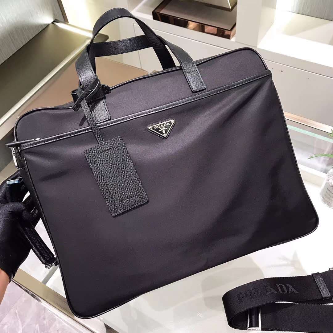C6975 🎉 Exclusive release 🎉 2VE015 multi-functional briefcase/backpack 👍👍 Made of imported nylon material and Saffiano cross-stitched leather; detachable, adjustable nylon straps; external zipper for laptop, pockets on the back; the double shoulder strap — image 1