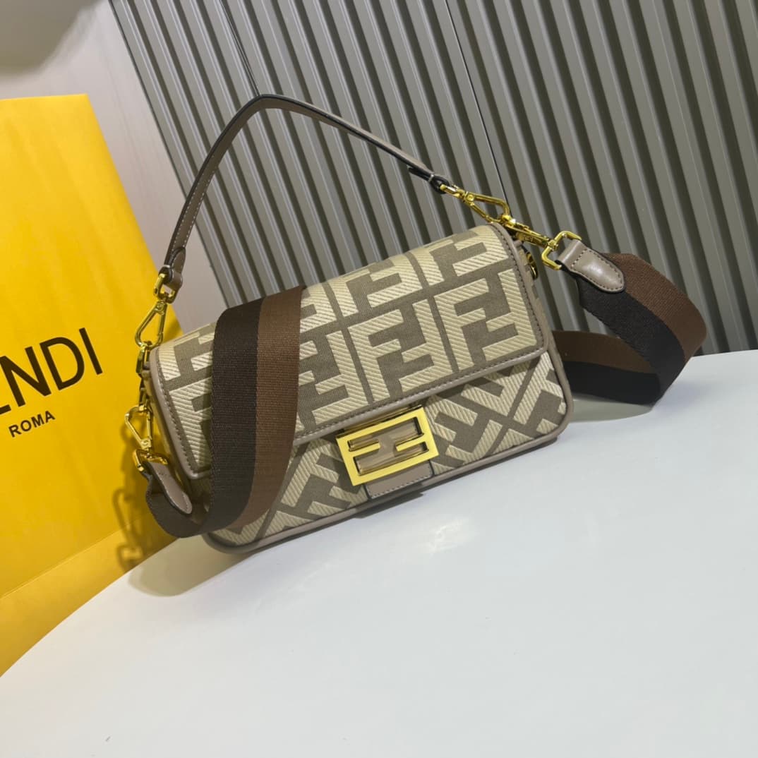 C2938 2022 Fendi Bag with Lamination Leather – a truly stylish item for summer. It features colorful rainbow🌈F embroidery. This Fendi Baguette pattern bag is definitely a must-have fashion item this summer! It looks great when worn; it’s also very popular — image 1