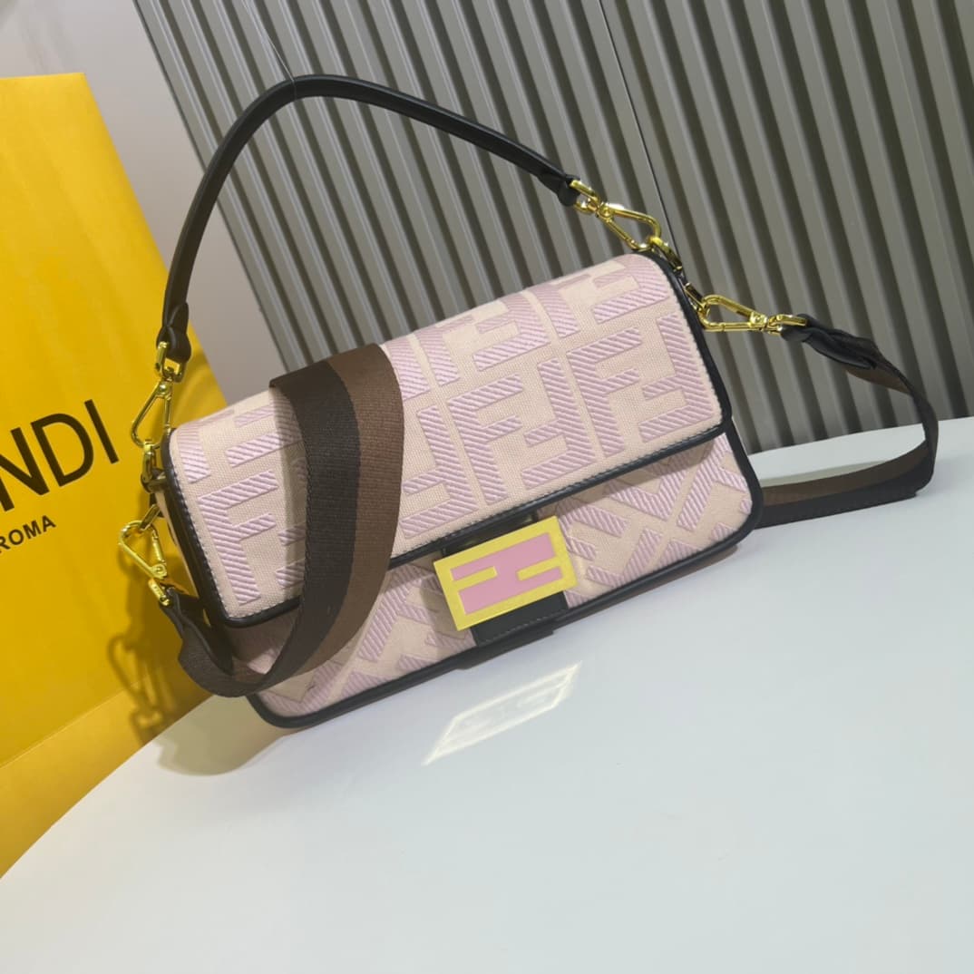 C2937 Replacement leather bag with original 2022 style: It has a very summery look; colorful rainbow🌈F embroidery. This Fendi Baguette pattern bag is definitely a trendy item for this summer! It looks great when worn; it’s also very popular among people w — image 1
