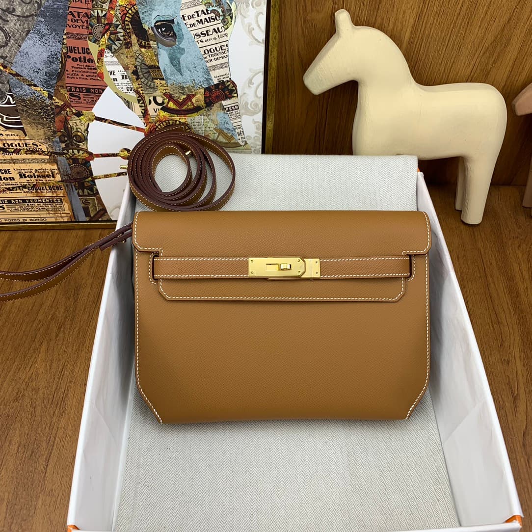 C4872 Kelly Depeches 25cm Epsom leather 37 golden brown, gold buckle — image 1