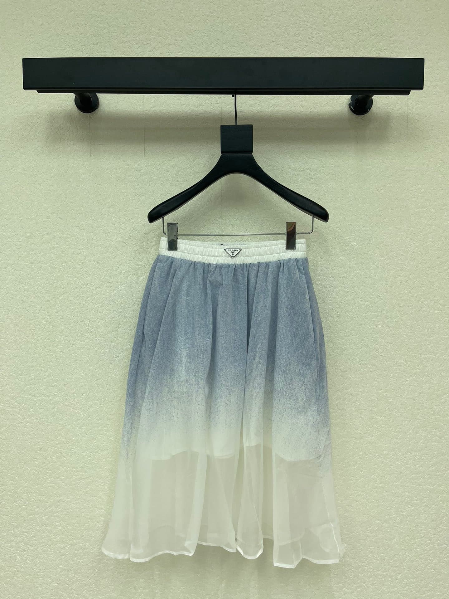 C18473 Prad*26 Spring/Summer new gradient acetate chiffon mid-dress — image 1
