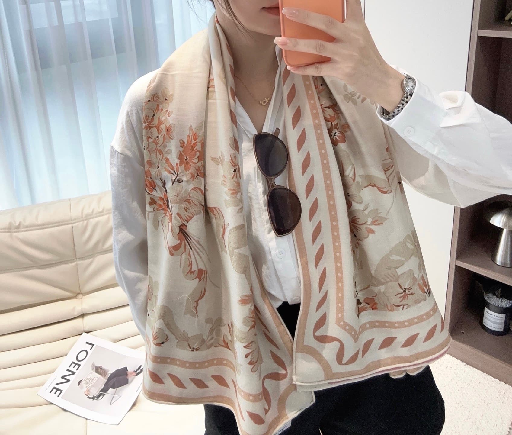 C30654 Dior “Saddle Stitch” technique 140 shawl — image 1