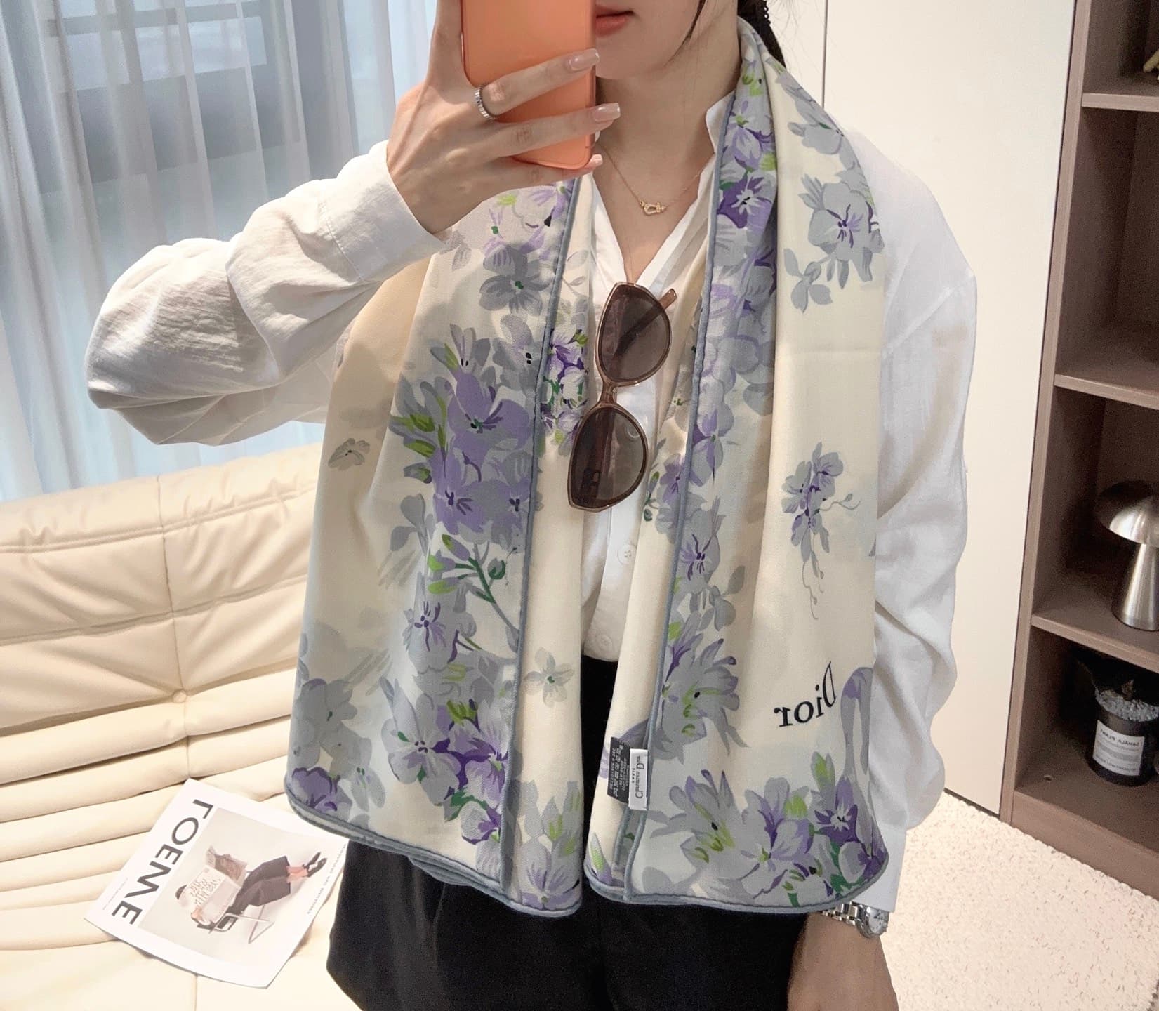 C30652 Dior “Saddle Stitch” 140 Shawl — image 1