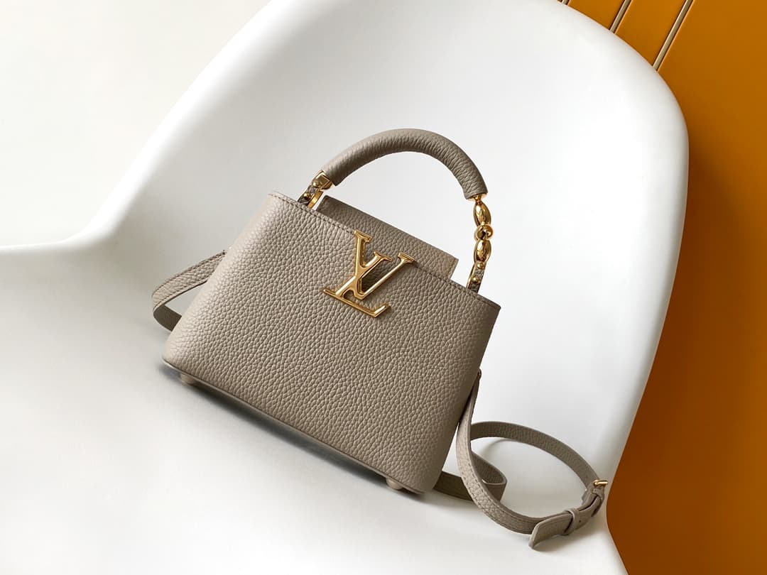 C4962 💰 Dynamic encoding chip, high-grade original brand leather: M23943 black, M23944 beige, M23945 gray, 21cm — image 1