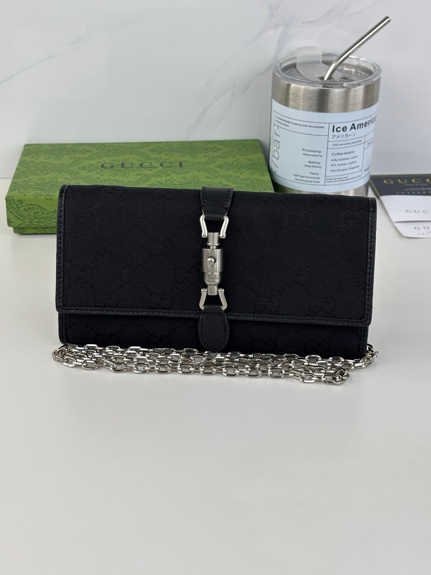 C3952 90GUCCl2026 The collection/series has just been launched. The new compact leather design pays tribute to the Jackie 1961 series with a modern aesthetic. This handbag is crafted from lightweight yet structured GG canvas, featuring piston closures an — image 1