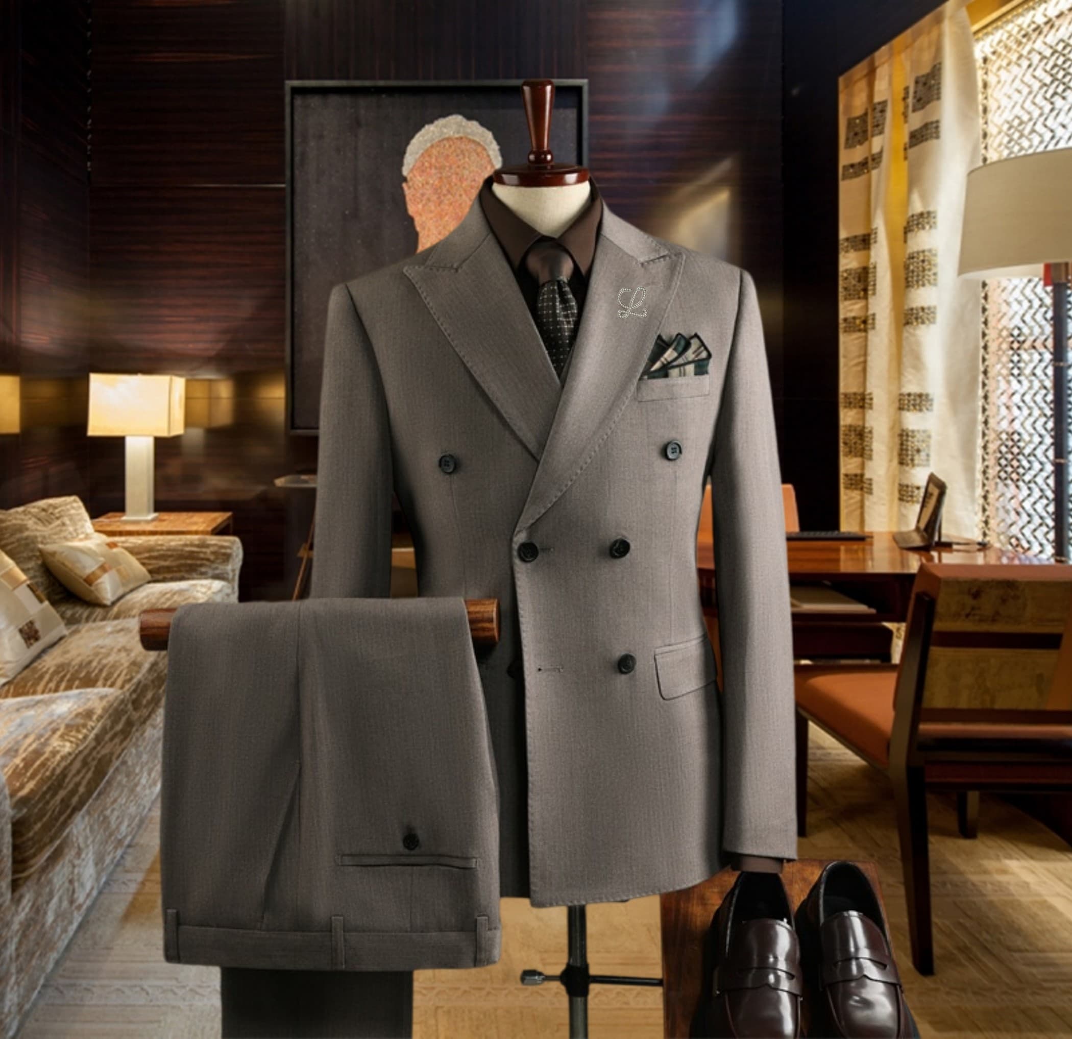 C17998 The preferred choice for business occasions! Essential formal attire for business negotiations and interviews! Wedding dresses! Recommended by stores! Top-selling items! 🔥【LOEWE】High-end suit sets from the original collection, identical to those on — image 1