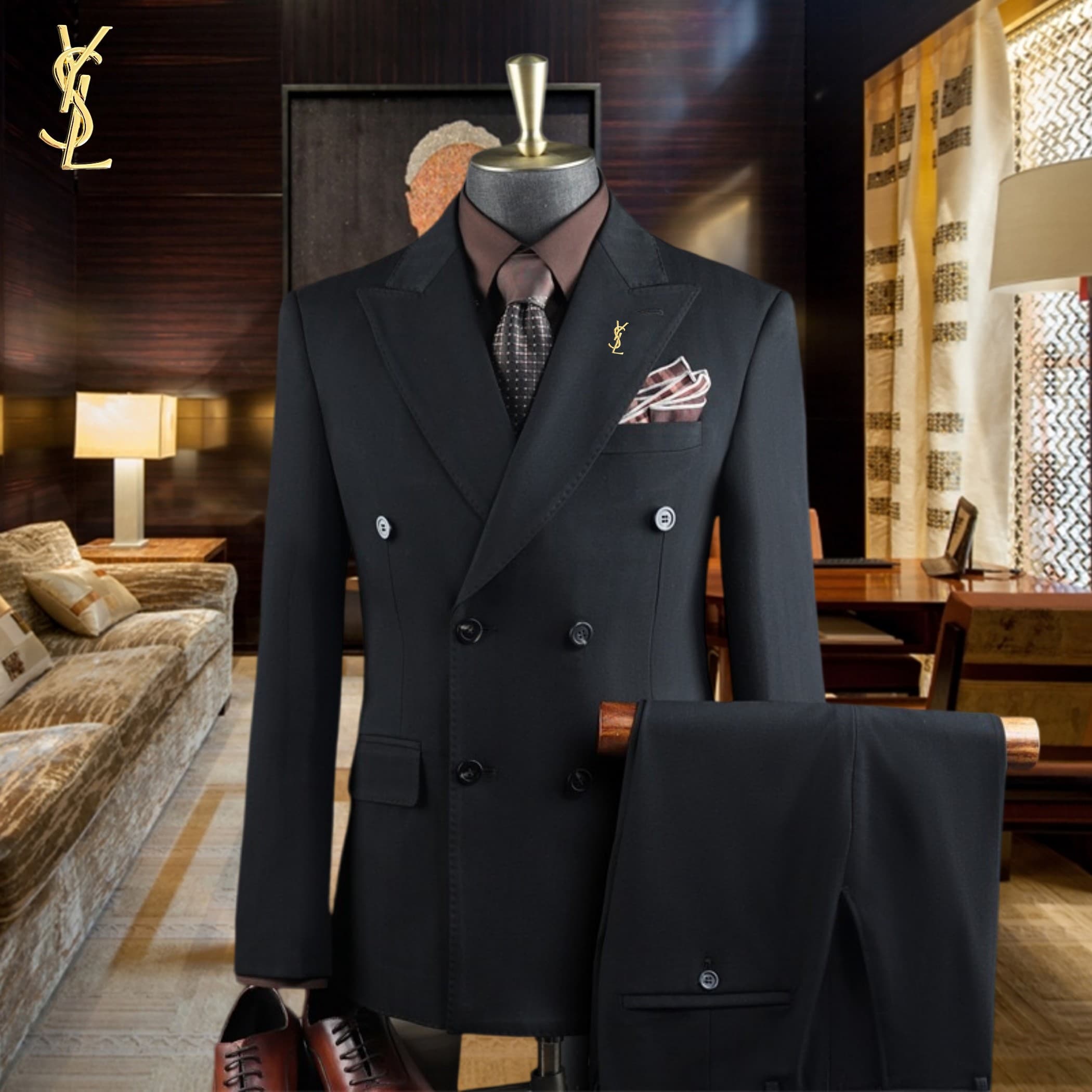 C17922 The preferred choice for business occasions! Essential formal attire for business negotiations and interviews! Wedding dresses! Highly recommended by stores! Top-selling products! 🔥【YSL】Original high-end suit sets, identical to those on the officia — image 1