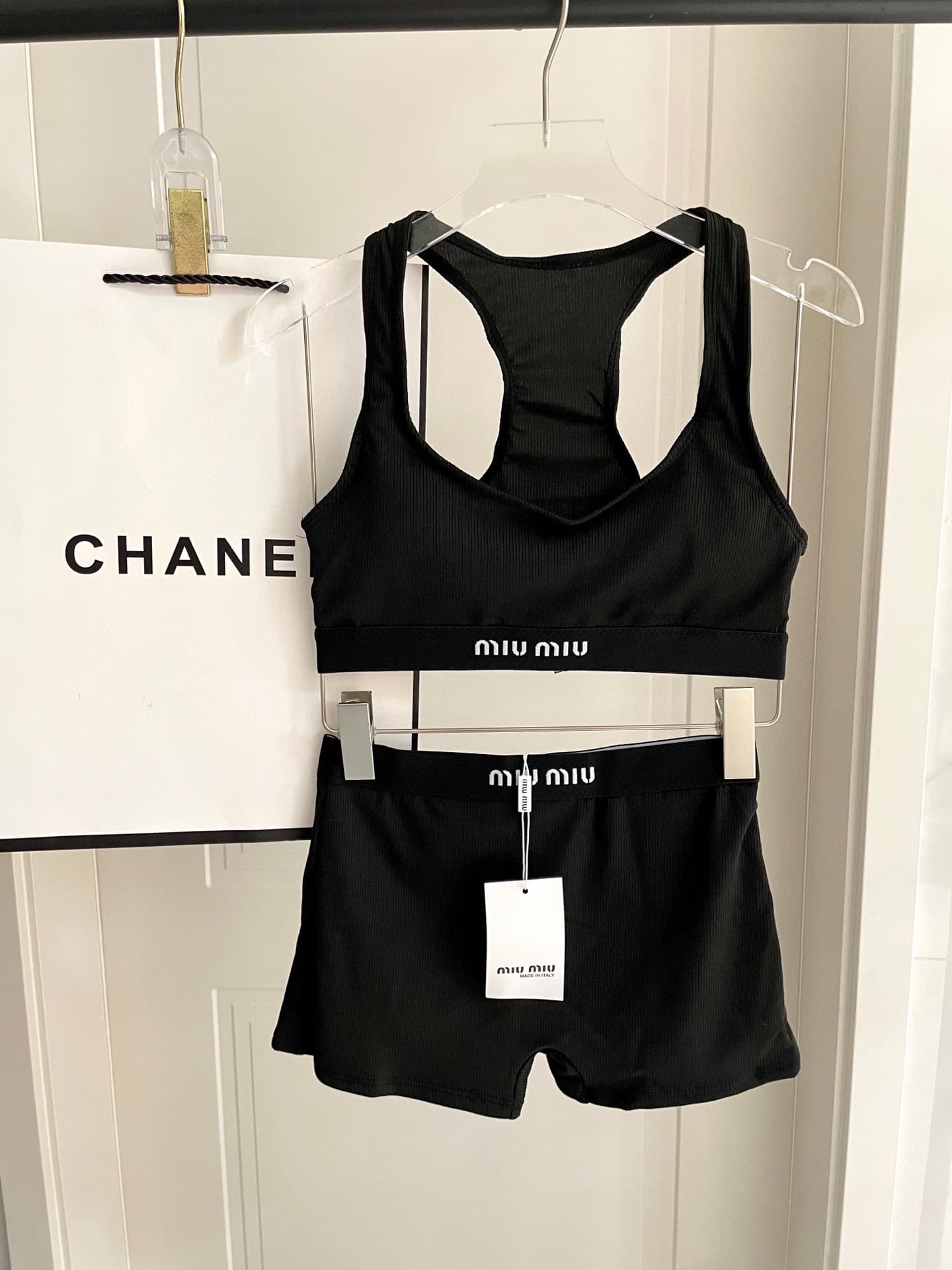 C24963 MiuMiu swimsuit – Miumiu’s new split-style swimsuit. Knit fabric, fashionable and trendy 😍🥰 Suitable for various swimming scenarios 🏊♀️ At the beach, swimming pools, hot springs, water parks, or river rafting – it works perfectly 😌 It can also be — image 1