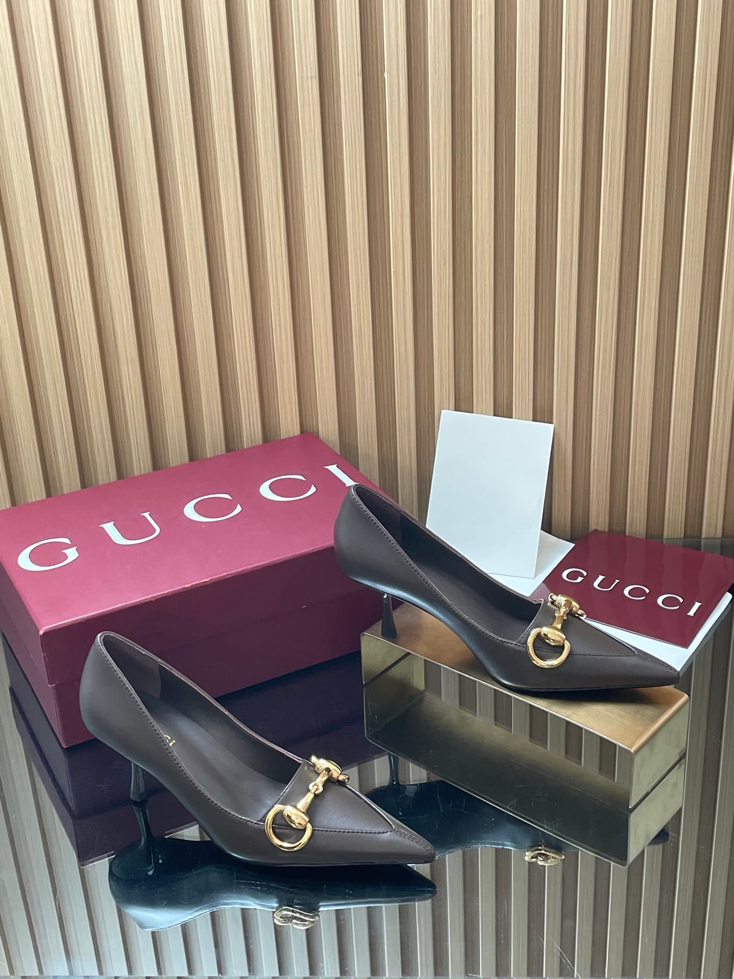 D6878 GuCC High-End Collection 2026 Spring/Summer Boulevard Early Autumn Series First Release, New Design 🆕 High heels, large size with horsebit fastenings, low-toe style, tall heel fashion shoes with pointed toe, elegant women’s shoes 🔥 Authentic origina — image 1