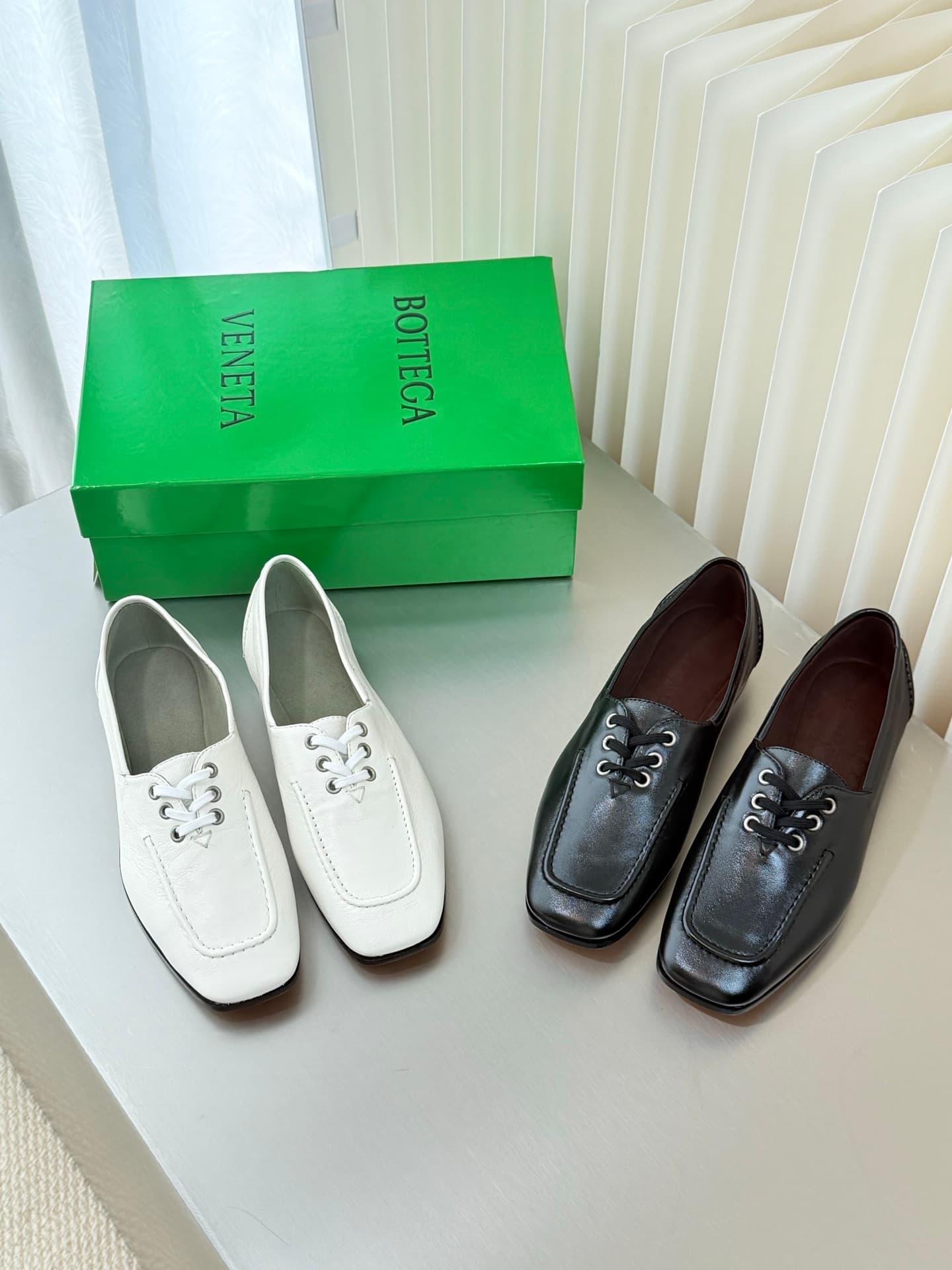 D13733 BV Quality Leather Loafers with Square Toe — image 1