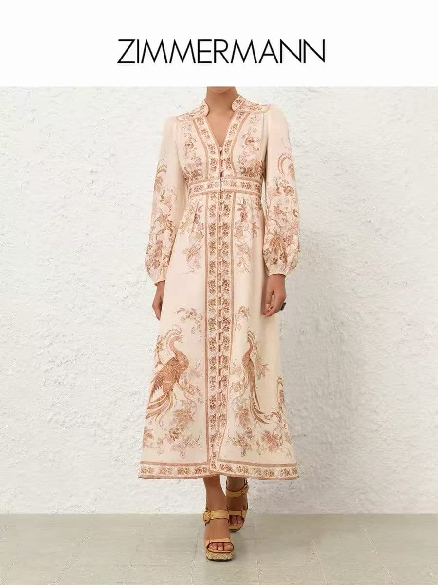 C18282 Zimmermann 2026 Summer swimsuit, new model with INDRA floral pattern and tight-fitting wide-leg dress, smlxl — image 1