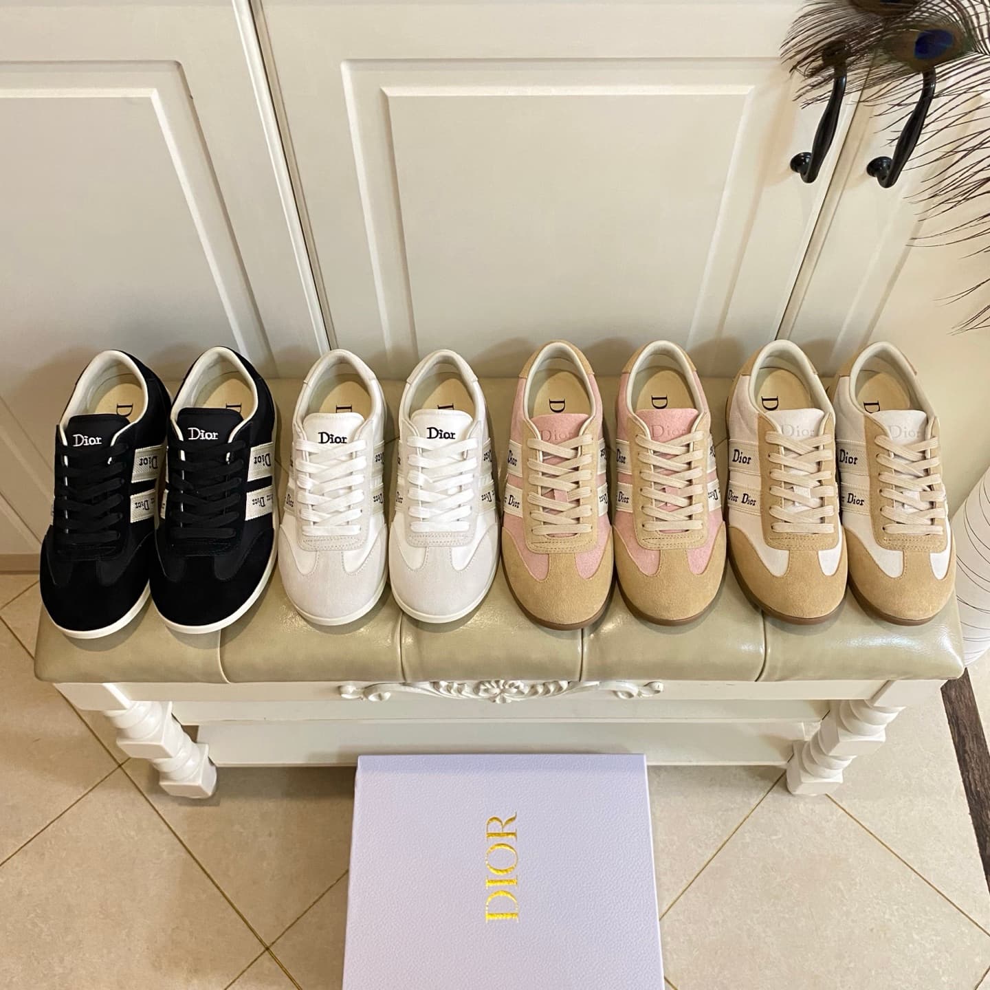 D6017 Factory price, high version. Dior casual shoes. Made of velvet with mixed colors; leather/canvas material. Size: 35-40 — image 1
