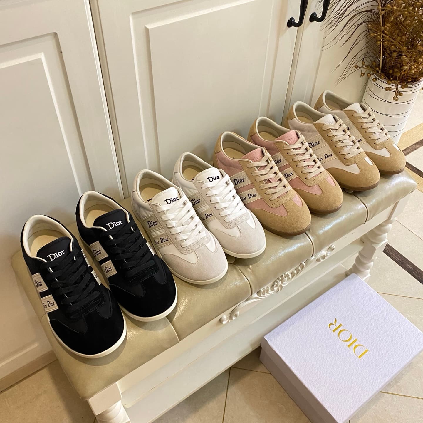 D6016 Manufacturer’s price, high version. Dior casual shoes. Upper made of woolen blend with contrasting colors; material: leather or canvas. Size: 35-40 — image 1
