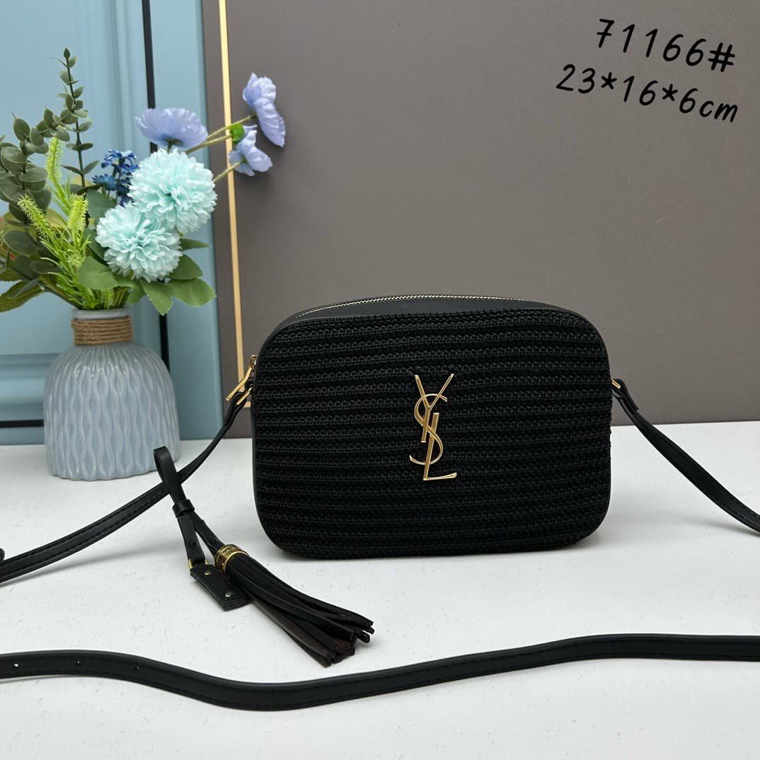 C8747 💰 YSL Saint Laurent leather woven camera bag with box|||【NEW】 — image 1