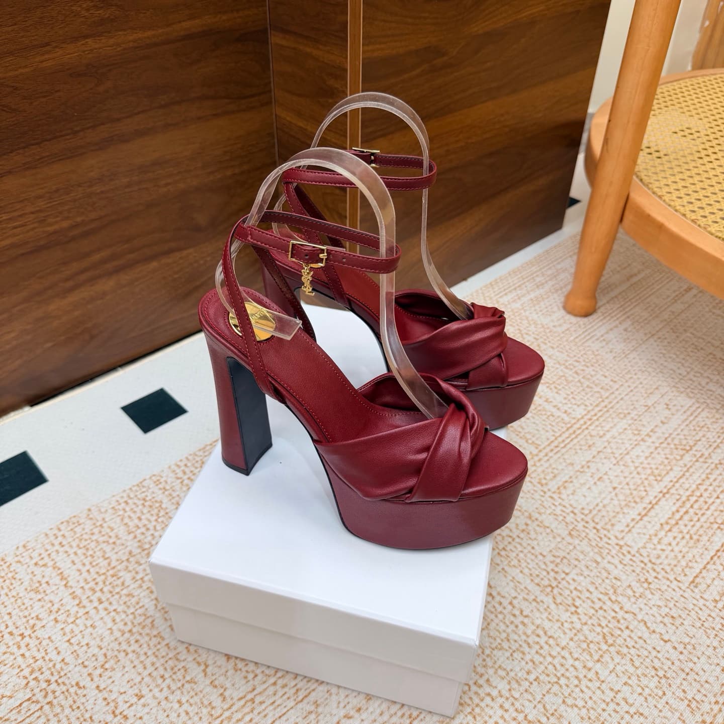 D12241 New model available: YSL Saint Laurent🖤 – SS2026 Summer Fish Mouth high heels. New design, show-style sandals with high heels. — image 1