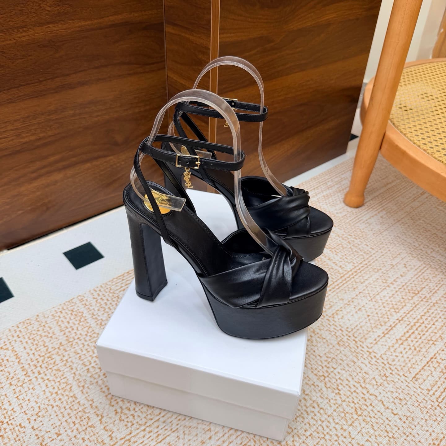 D12240 New model available: YSL Saint Laurent🖤 – SS2026 Summer Fish Mouth high heels. New style, show-worthy shoes with high heels and sandals. — image 1