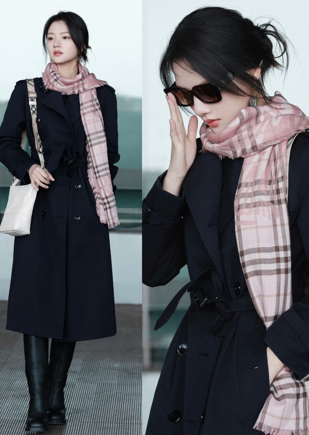 C30631 The latest version of Renmin Tong model: a thin woolen silk scarf 🧣 The classic check pattern will remain timeless ❤️ Burberry’s classic equestrian check woolen silk blend scarf enhances one’s style. The official website offers the product at a cer