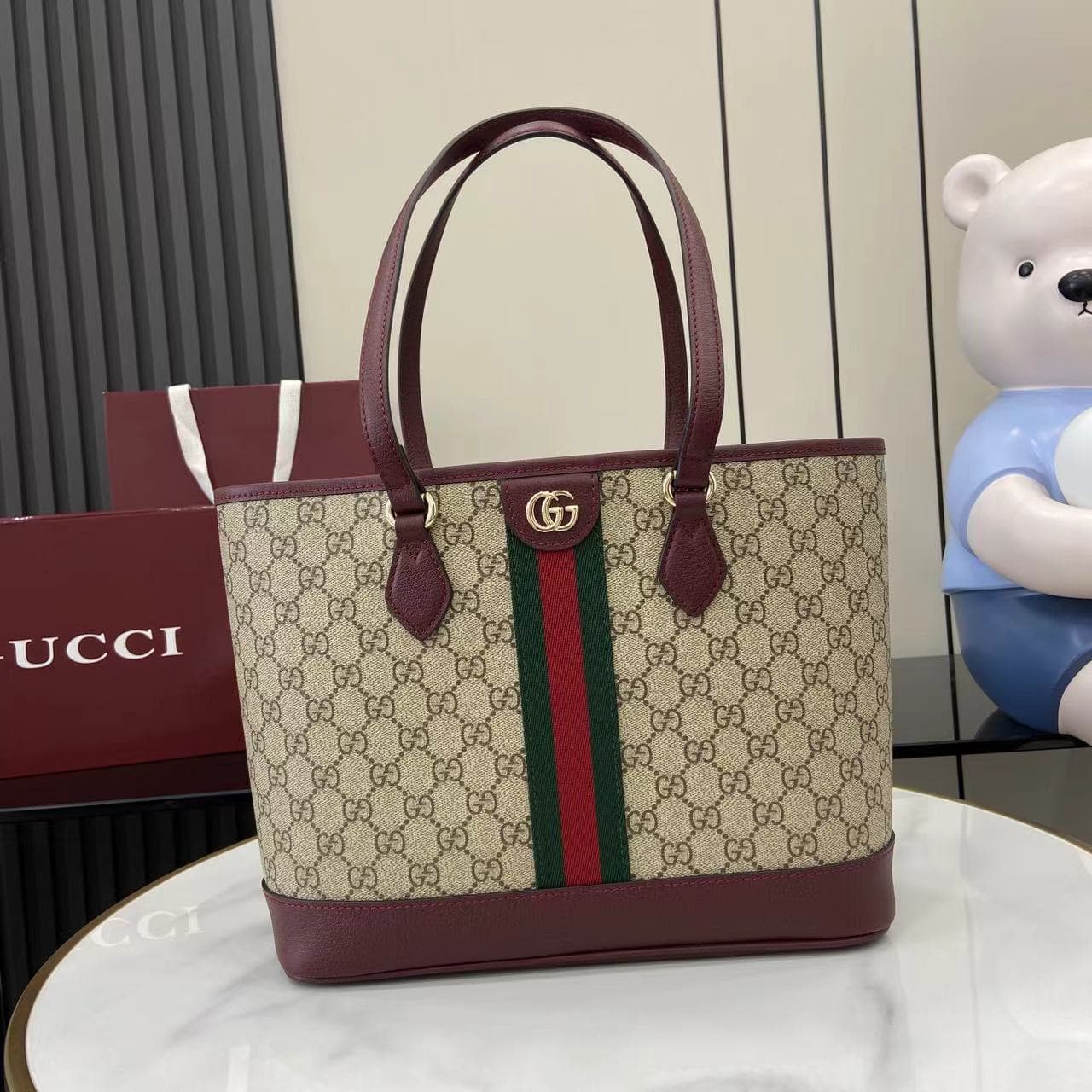 C4018 💎430💎‼️【New Product】The Ophidia collection features innovative shapes and functions. Designed with a distinctive beige and brown color scheme, it creates soft, modern bag items. — image 1