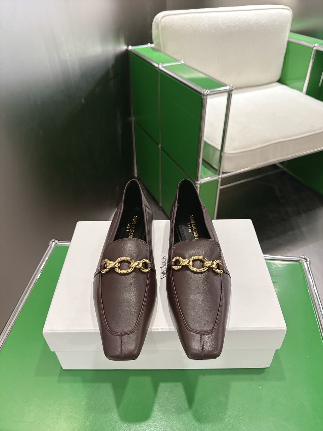 D12315 (k067) Saint Lauren*YSL Saint Lauren 2026 New product YSL small logo square-toe flat shoe‼️ — image 1