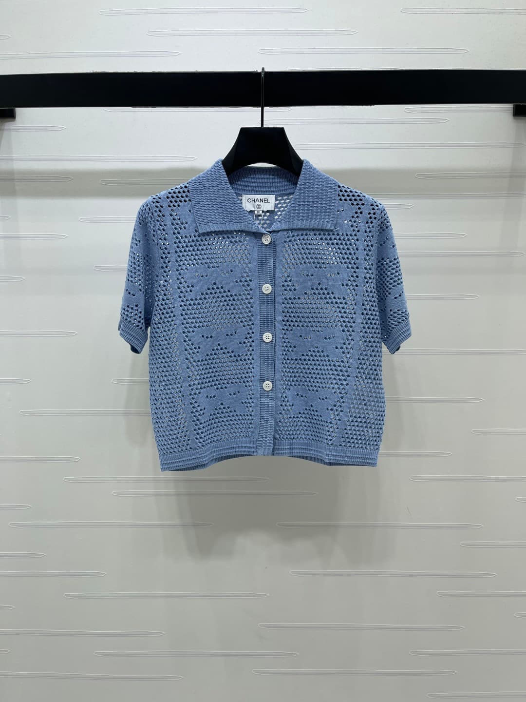 C18671 📣 New high-end collection/series – CHANE* 2026: The latest spring collection! Short sleeves with open collars and hook patterns! Made from custom cotton-wool yarn for a premium feel, comfort, and softness. Open-collar knitted design, overall open-h — image 1