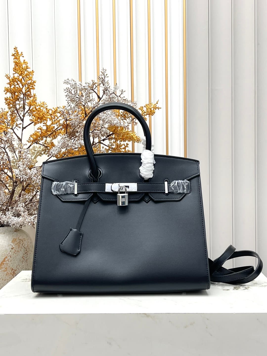 C4895 Birkin35cm Black Silver | At the end of Pu Pi, there’s a box with a high-end feel🖤||👜 Hermès birkin30 Black Silver box leather — image 1