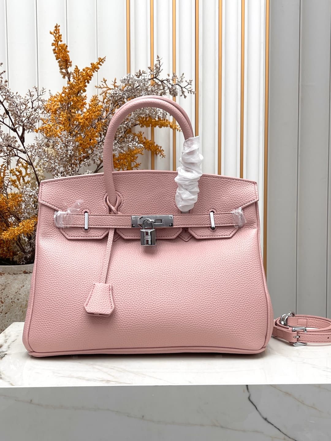 C4907 Silver clasp (30cm)(25cm)(20cm) Hermes Birkin platinum bag — image 1